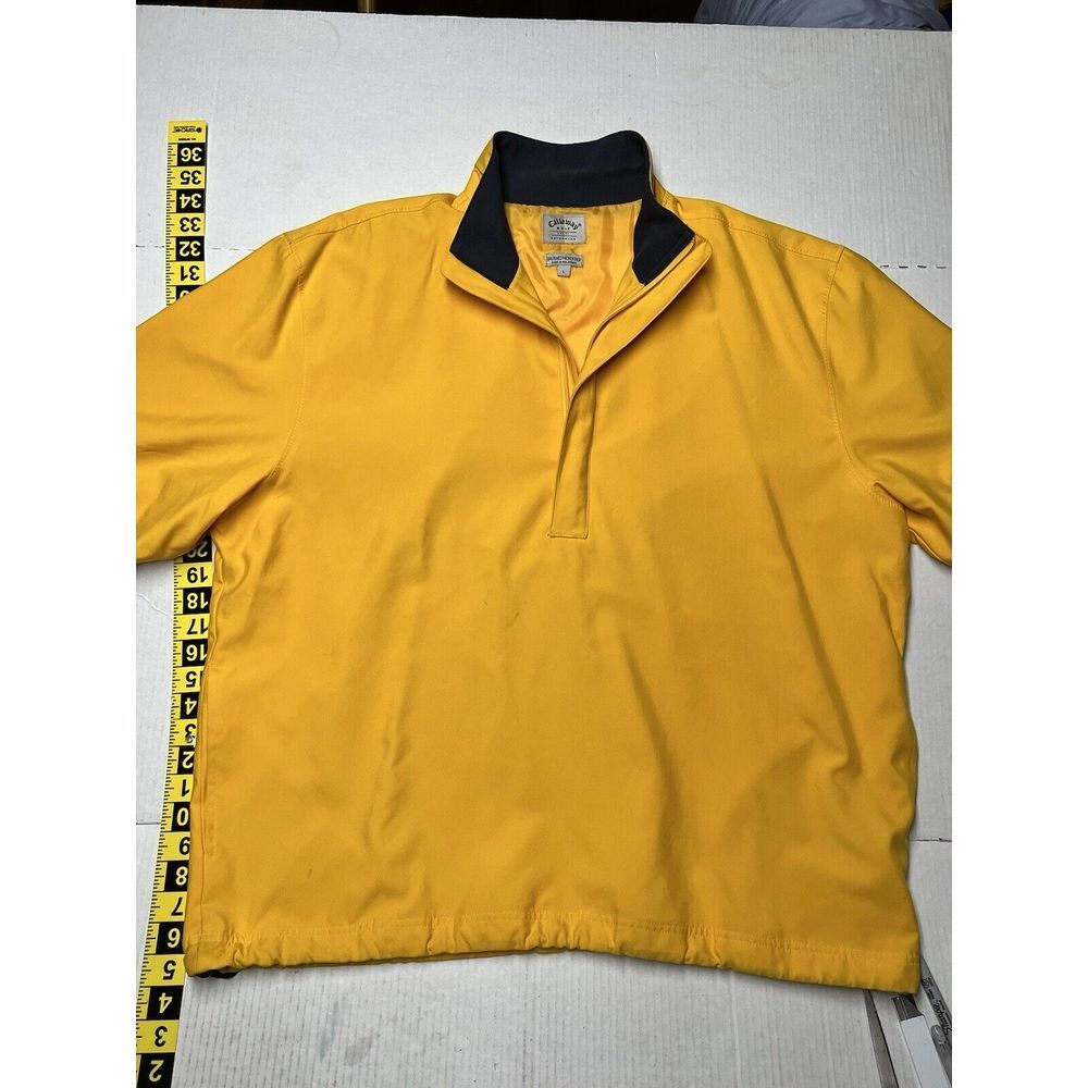 Callaway Golf 1/2 Zip Men's Large Sport‎ Outerwear Jacket Yellow Brushed Microfi